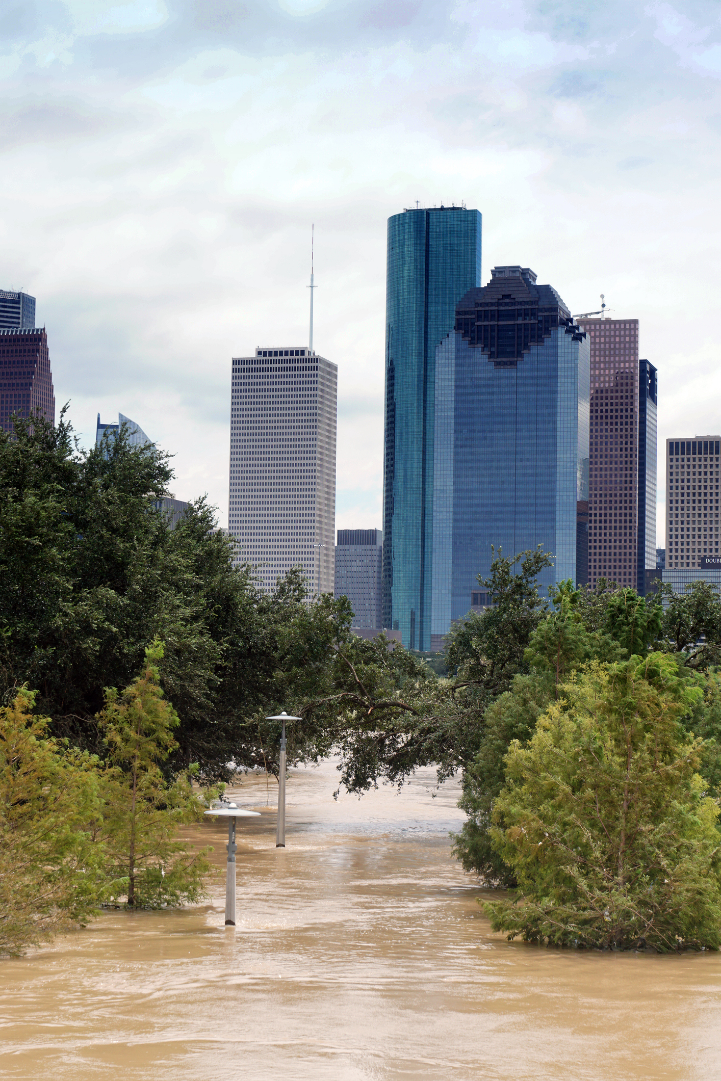 A photo of Houston flooded by hurricane